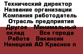 Технический директор › Название организации ­ Компания-работодатель › Отрасль предприятия ­ Другое › Минимальный оклад ­ 1 - Все города Работа » Вакансии   . Ненецкий АО,Красное п.